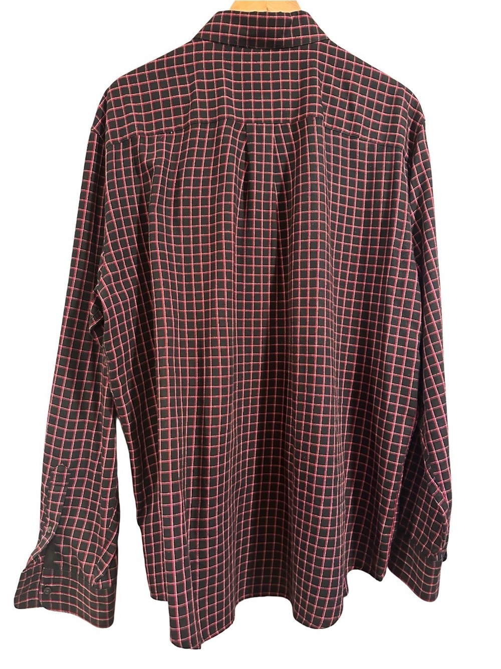 Chaps Mens Long Sleeve Button Down Shirt Red Black Plaid Cotton Size XL - Picture 4 of 11